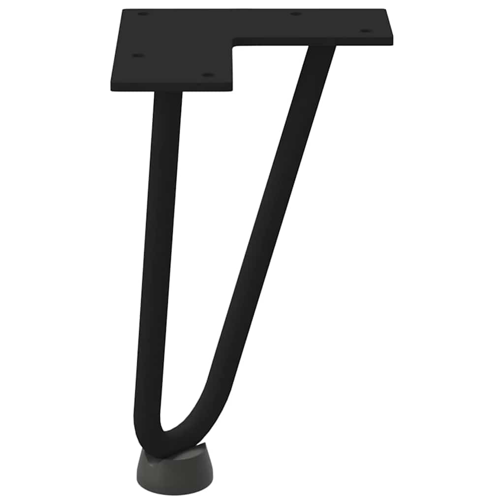 vidaXL Nogi do stolika kawowego w kształcie spinki do włosów 4 szt. Czarne 20 cm Stal lite