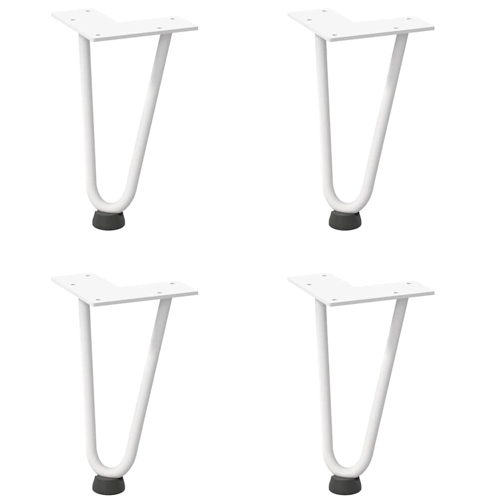 vidaXL Nogi do stolika kawowego w kształcie spinki do włosów 4 szt. Białe 20 cm Stal lite