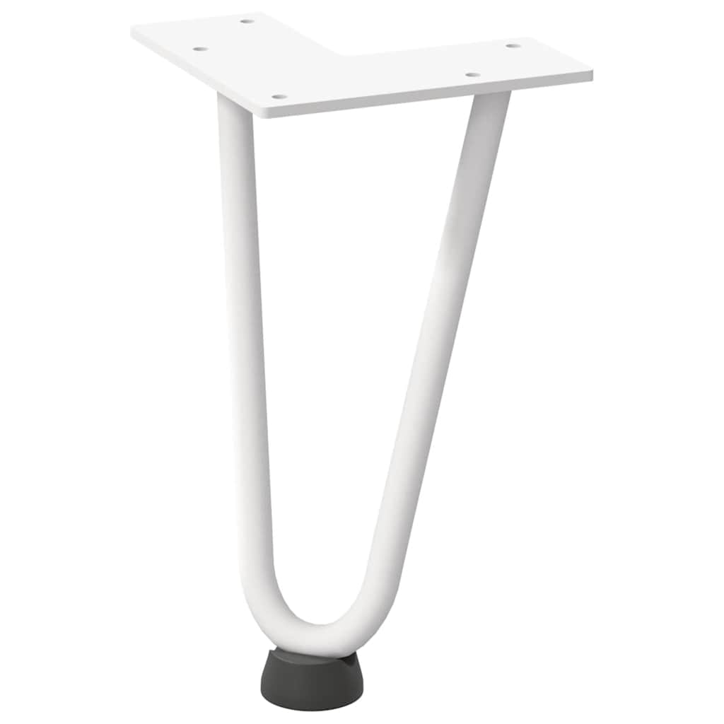 vidaXL Nogi do stolika kawowego w kształcie spinki do włosów 4 szt. Białe 20 cm Stal lite
