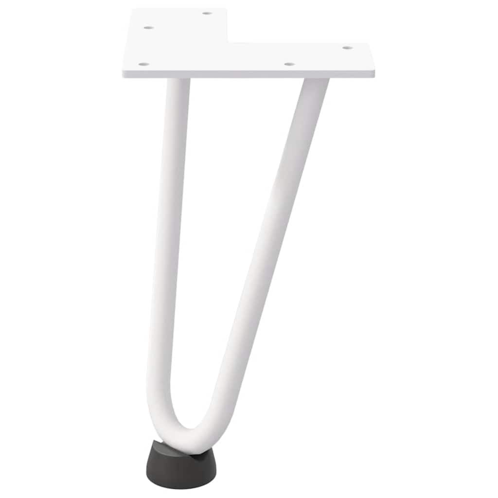 vidaXL Nogi do stolika kawowego w kształcie spinki do włosów 4 szt. Białe 20 cm Stal lite