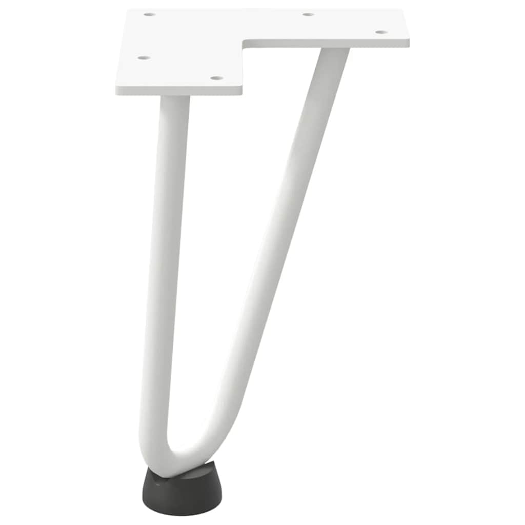 vidaXL Nogi do stolika kawowego w kształcie spinki do włosów 4 szt. Białe 20 cm Stal lite