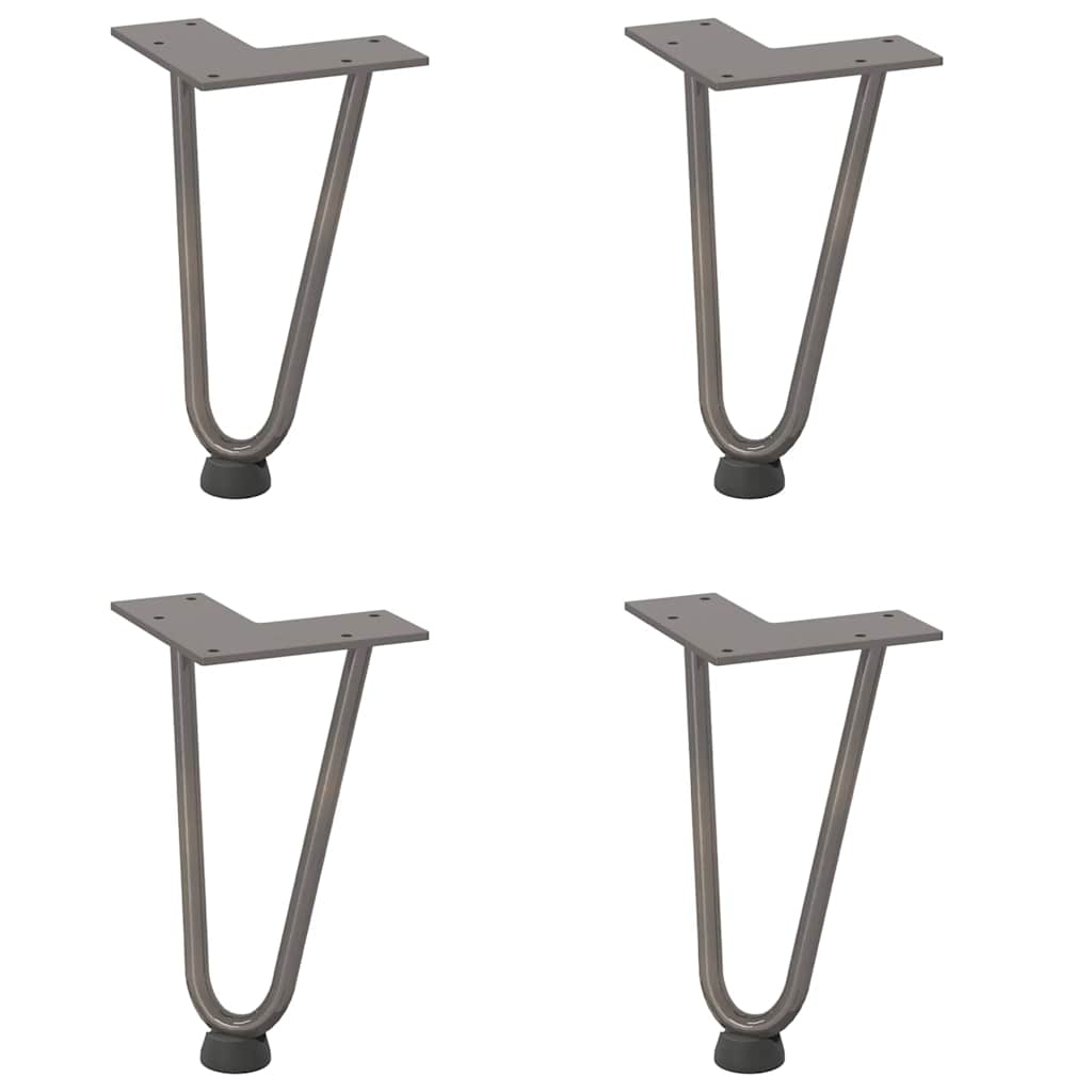 vidaXL Nogi do stolika kawowego z szpilkami 4 szt. Naturalna stal 20 cm Solidna stal