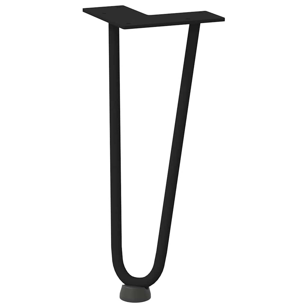 vidaXL Nogi do stolika kawowego w kształcie spinki do włosów 4 szt. Czarne 30 cm Stal lite