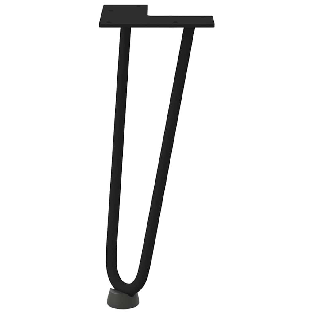 vidaXL Nogi do stolika kawowego w kształcie spinki do włosów 4 szt. Czarne 30 cm Stal lite