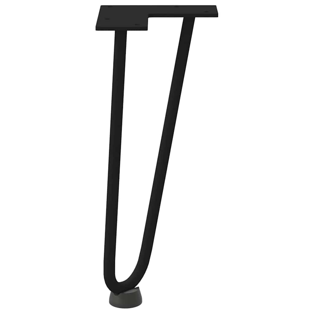 vidaXL Nogi do stolika kawowego w kształcie spinki do włosów 4 szt. Czarne 30 cm Stal lite
