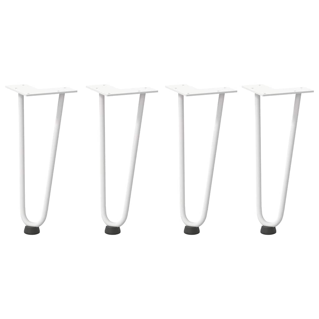 vidaXL Nogi do stolika kawowego w kształcie spinki do włosów 4 szt. Białe 30 cm Stal lite