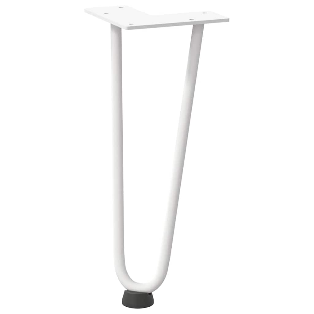 vidaXL Nogi do stolika kawowego w kształcie spinki do włosów 4 szt. Białe 30 cm Stal lite