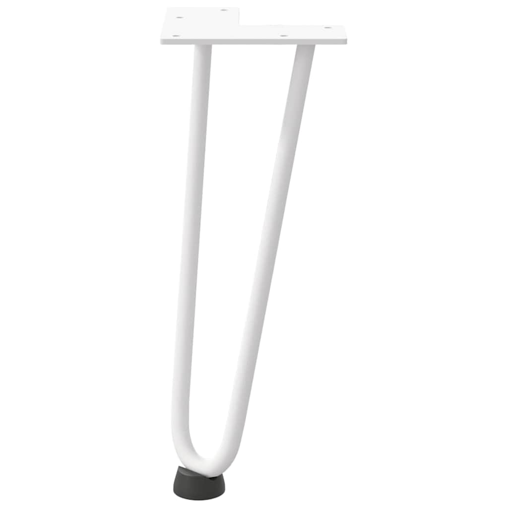 vidaXL Nogi do stolika kawowego w kształcie spinki do włosów 4 szt. Białe 30 cm Stal lite