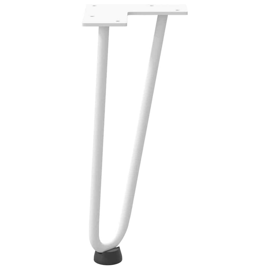 vidaXL Nogi do stolika kawowego w kształcie spinki do włosów 4 szt. Białe 30 cm Stal lite