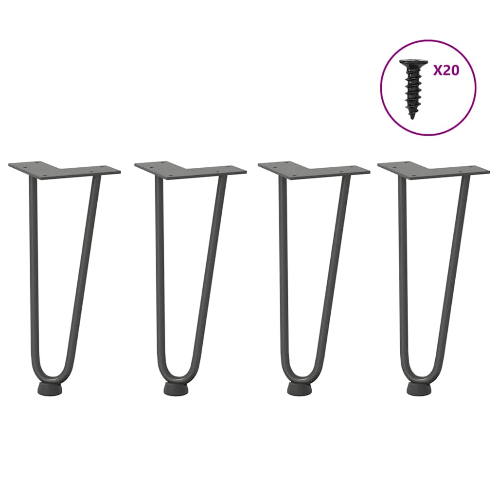 vidaXL Nogi do stolika kawowego 4 szt. Antracyt 30 cm Stal lite