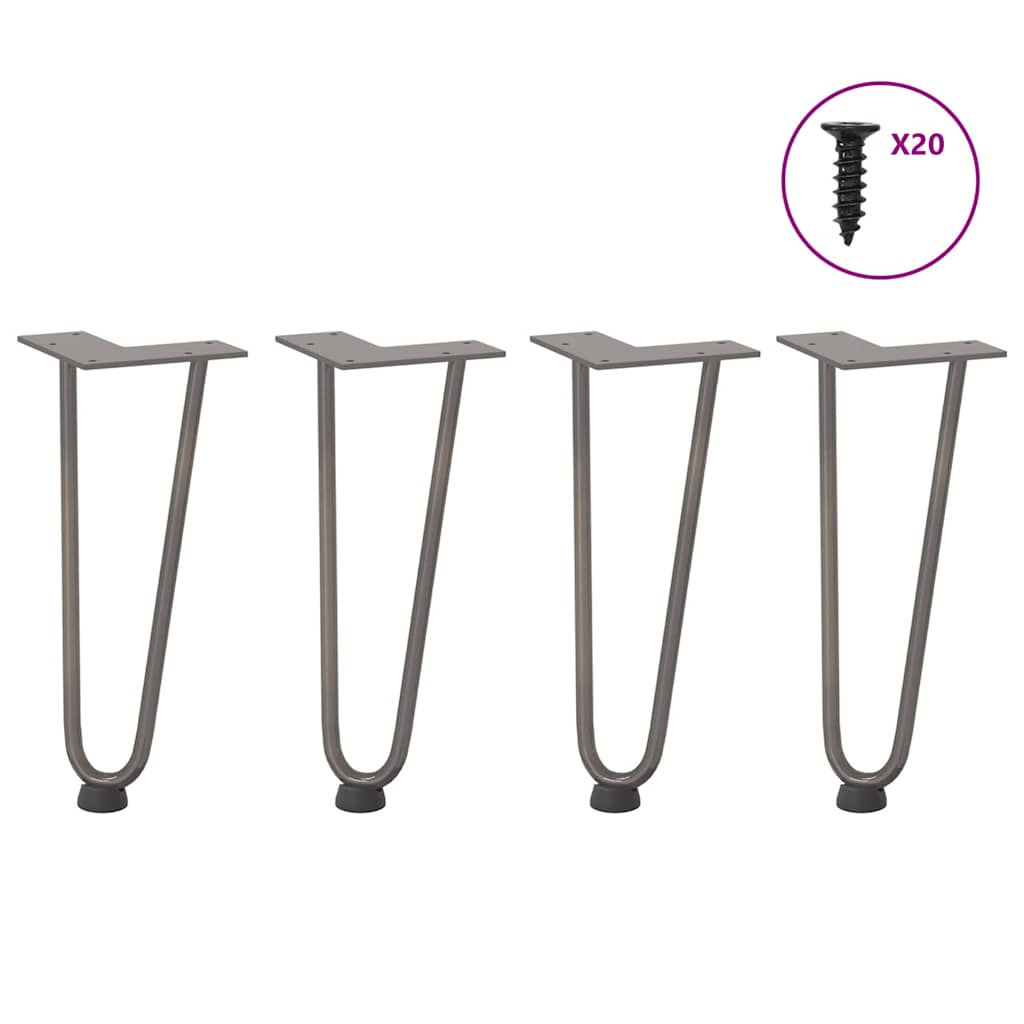vidaXL Nogi do stolika kawowego 4 szt. Naturalna stal 30 cm Solidna stal