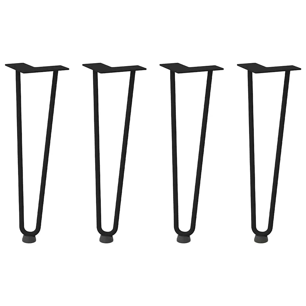 vidaXL Nogi do stolika kawowego w kształcie spinki do włosów 4 szt. Czarne 42 cm Stal lite