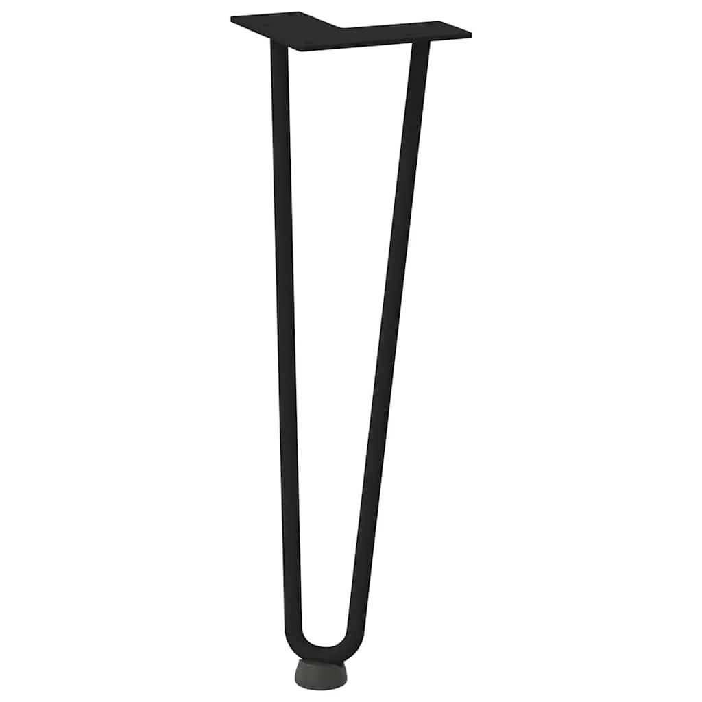 vidaXL Nogi do stolika kawowego w kształcie spinki do włosów 4 szt. Czarne 42 cm Stal lite