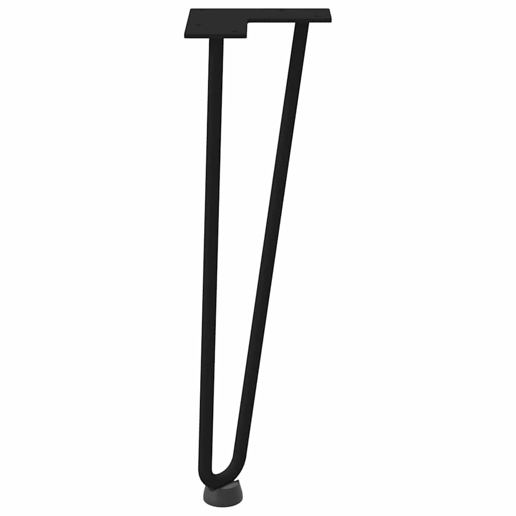 vidaXL Nogi do stolika kawowego w kształcie spinki do włosów 4 szt. Czarne 42 cm Stal lite