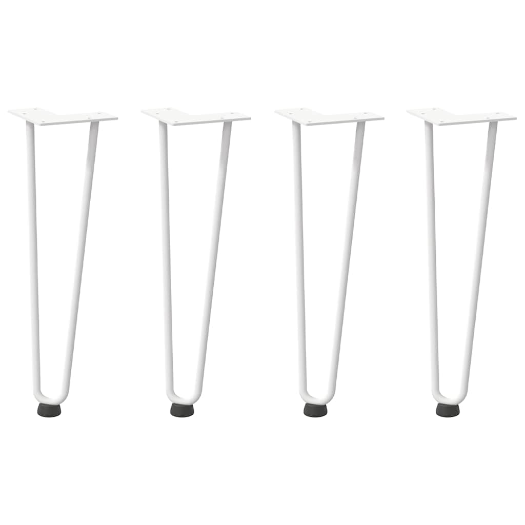 vidaXL Nogi do stolika kawowego w kształcie spinki do włosów 4 szt. Białe 42 cm Stal lite