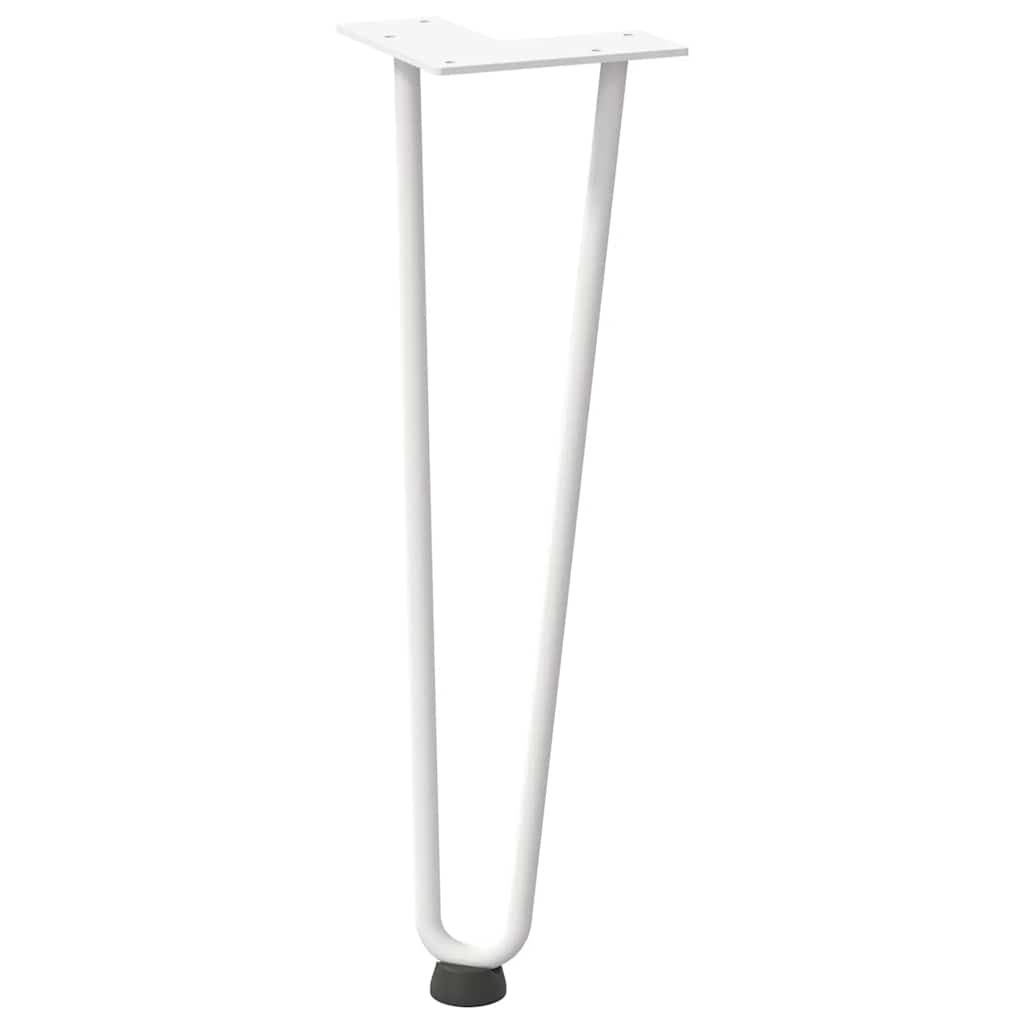 vidaXL Nogi do stolika kawowego w kształcie spinki do włosów 4 szt. Białe 42 cm Stal lite