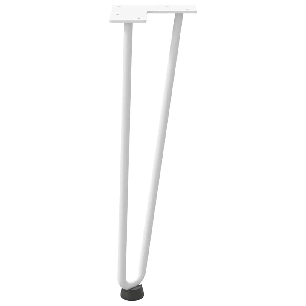 vidaXL Nogi do stolika kawowego w kształcie spinki do włosów 4 szt. Białe 42 cm Stal lite
