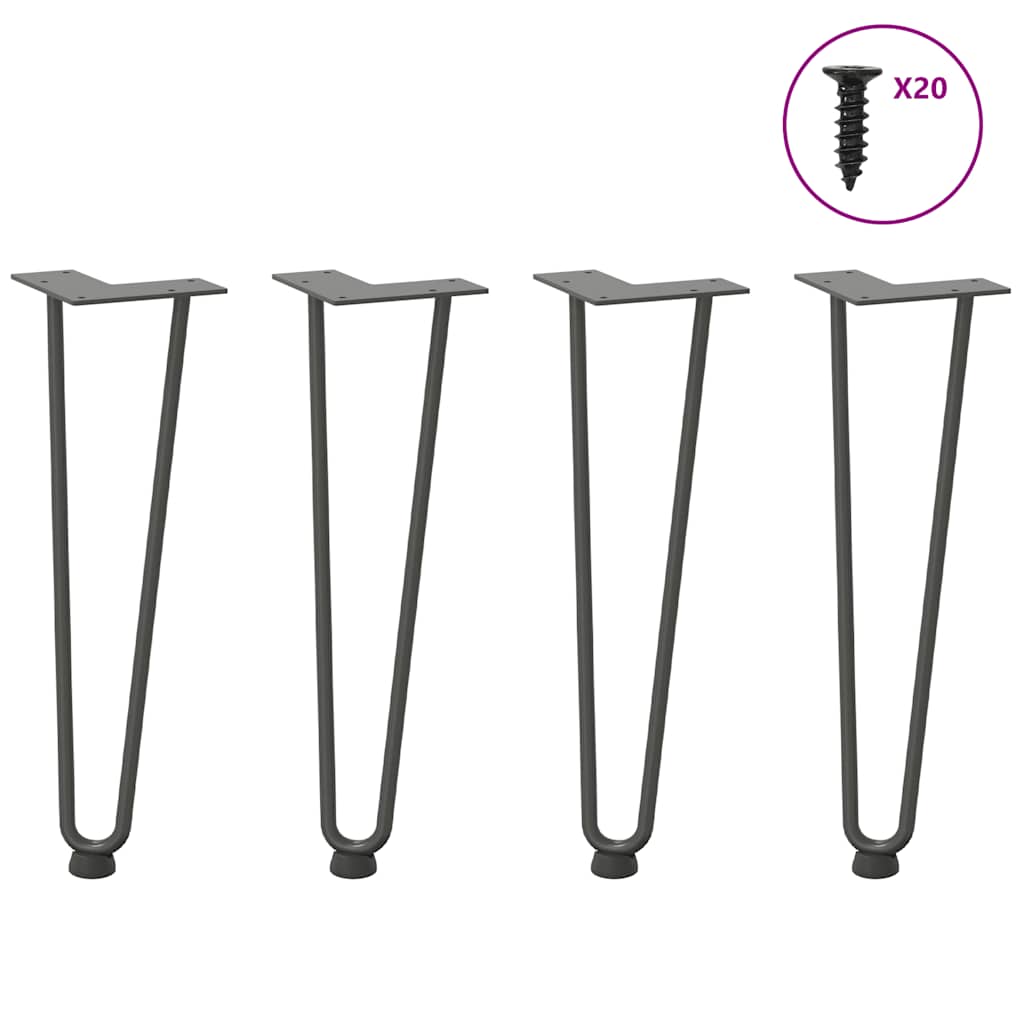 vidaXL Nogi do stolika kawowego 4 szt. Antracyt 42 cm Stal lite