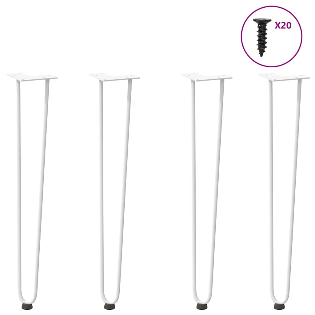 vidaXL nogi wsuwkowe do stolików konsolowych do stolika konsolowego 4 szt. Biały 72 cm Stal lite