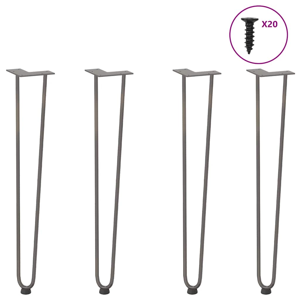 vidaXL nogi do stolików konsolowych do stolika konsolowego 4 szt. Naturalna stal 72 cm Solidna stal