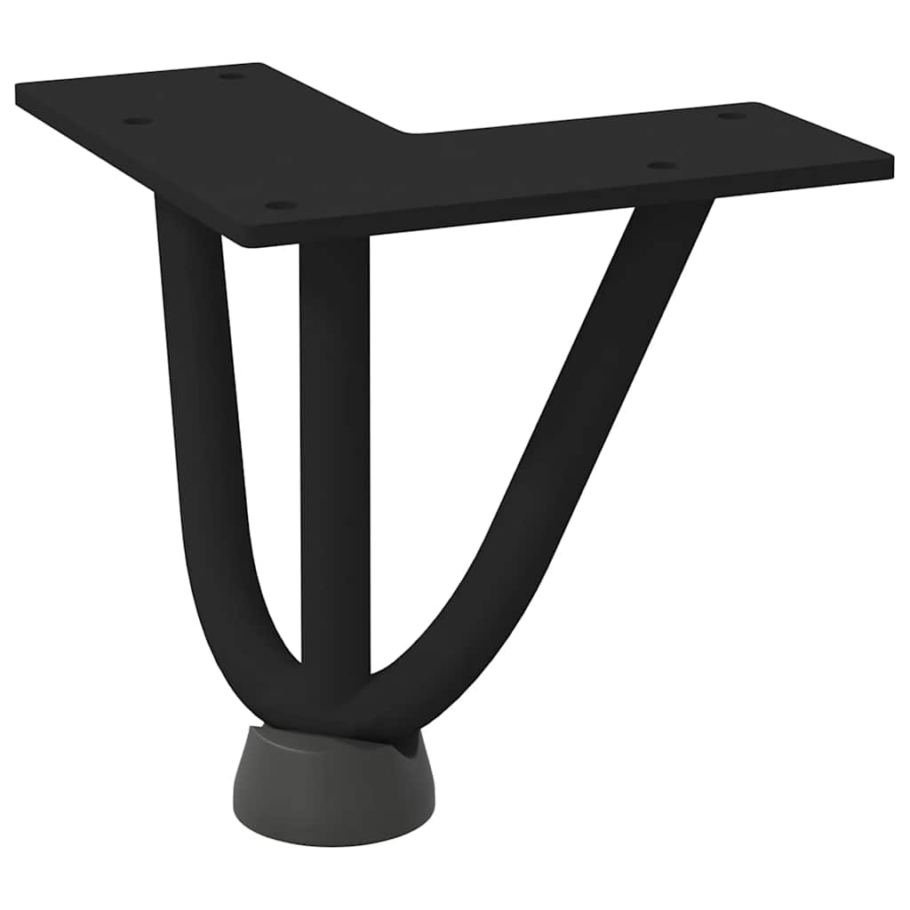 vidaXL Nogi do stolika kawowego w kształcie spinki do włosów 4 szt. Czarne 10 cm Stal lite