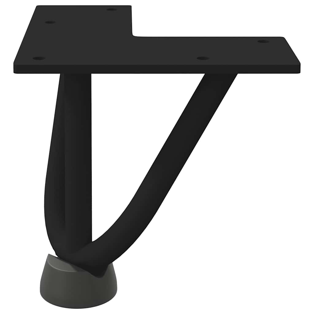 vidaXL Nogi do stolika kawowego w kształcie spinki do włosów 4 szt. Czarne 10 cm Stal lite