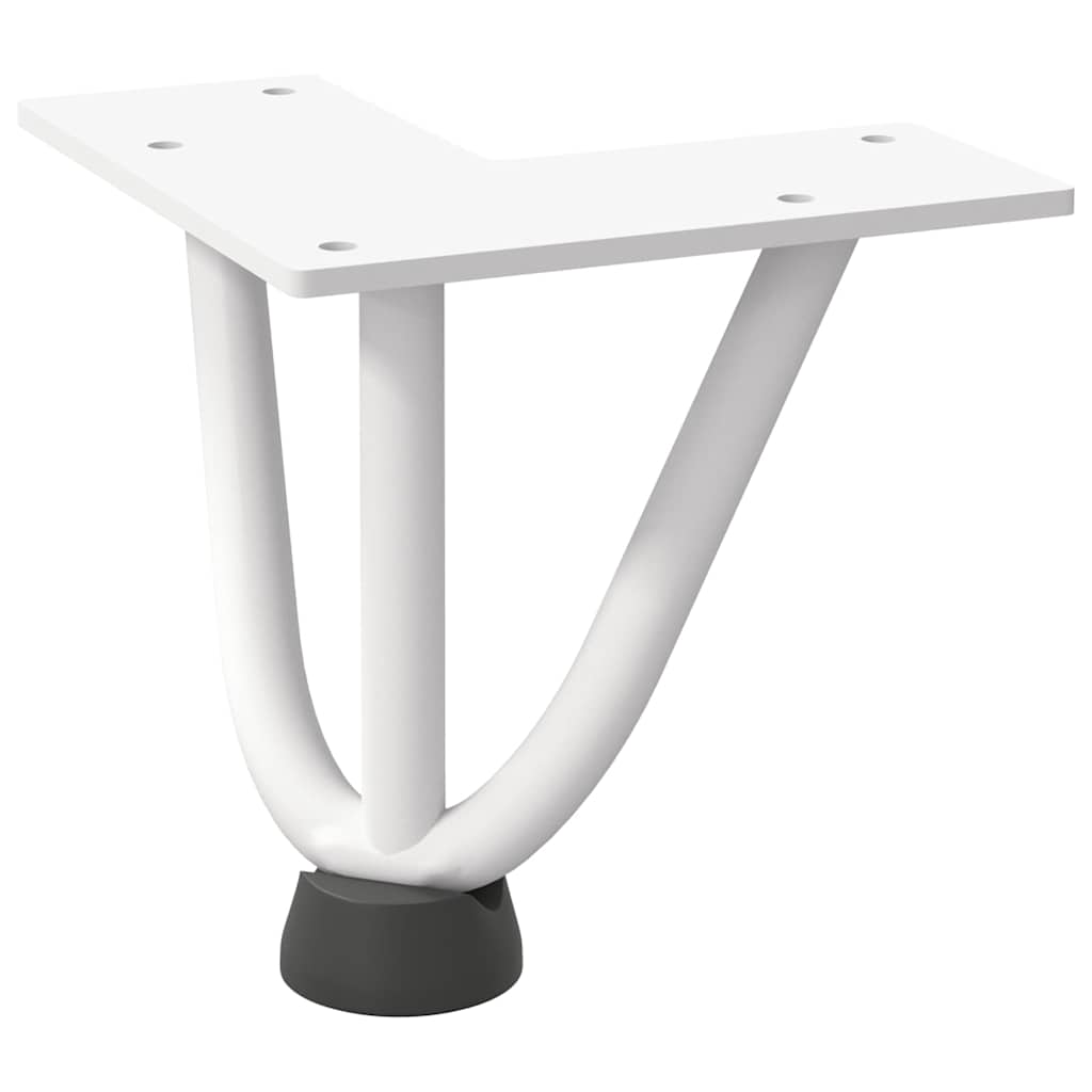 vidaXL Nogi do stolika kawowego w kształcie spinki do włosów 4 szt. Białe 10 cm Stal lite