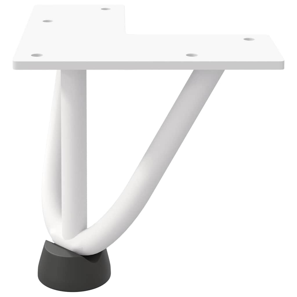 vidaXL Nogi do stolika kawowego w kształcie spinki do włosów 4 szt. Białe 10 cm Stal lite