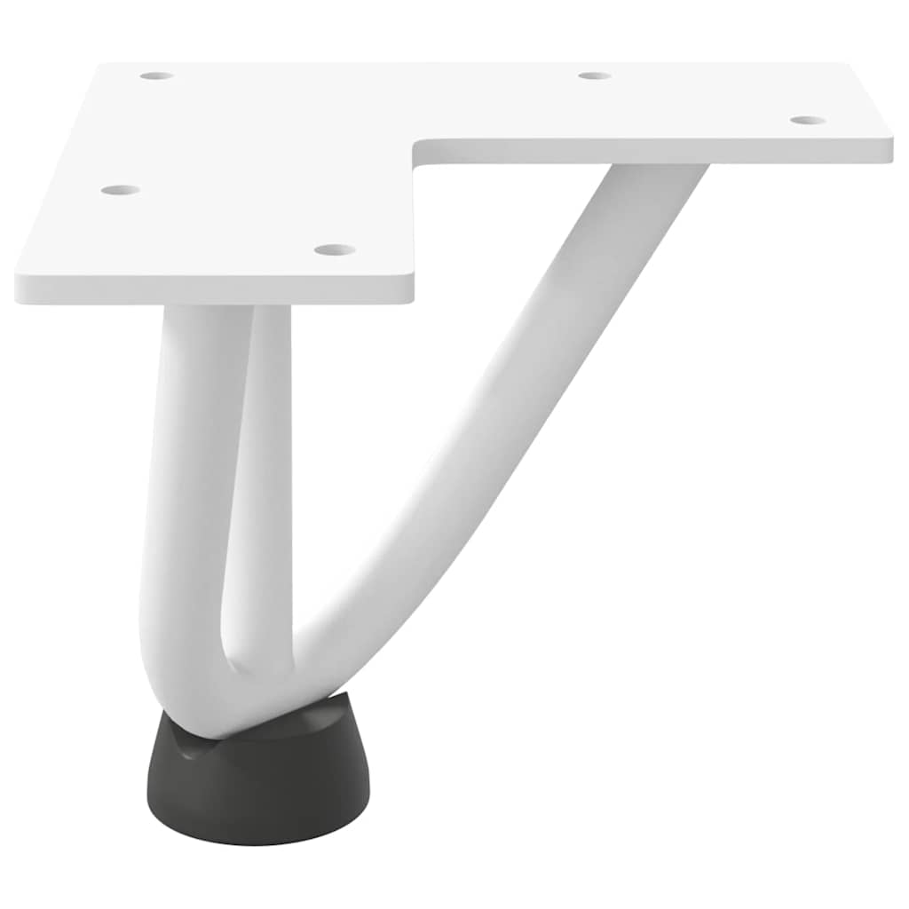 vidaXL Nogi do stolika kawowego w kształcie spinki do włosów 4 szt. Białe 10 cm Stal lite