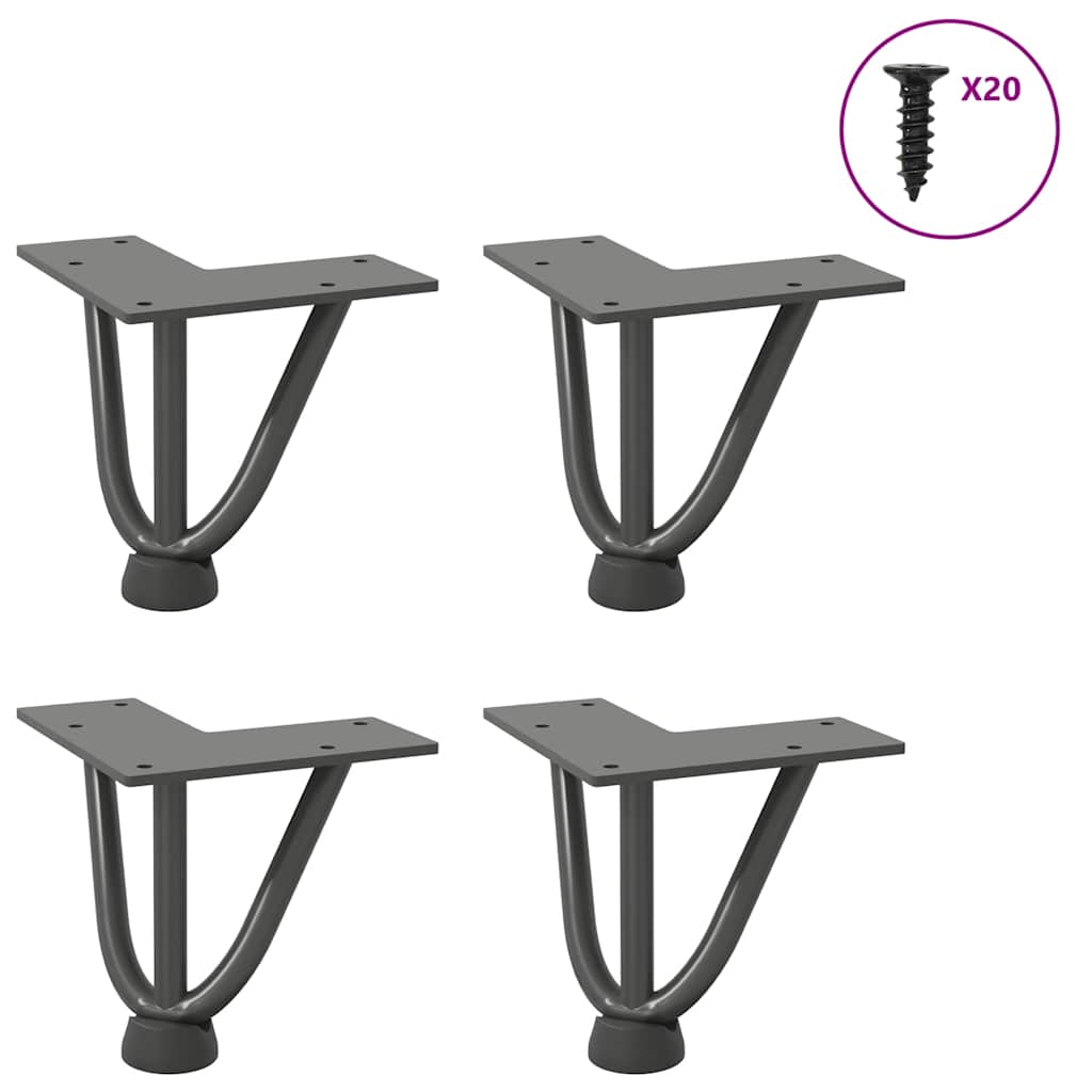 vidaXL Nogi do stolika kawowego 4 szt. Antracyt 10 cm Stal lite