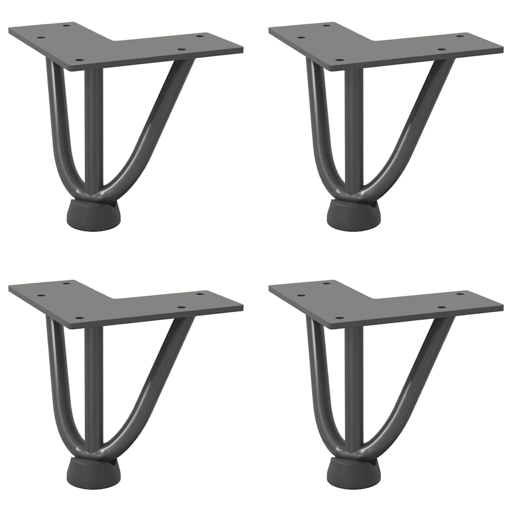vidaXL Nogi do stolika kawowego 4 szt. Antracyt 10 cm Stal lite
