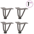 vidaXL Nogi do stolika kawowego z szpilkami 4 szt. Naturalna stal 10 cm Solidna stal