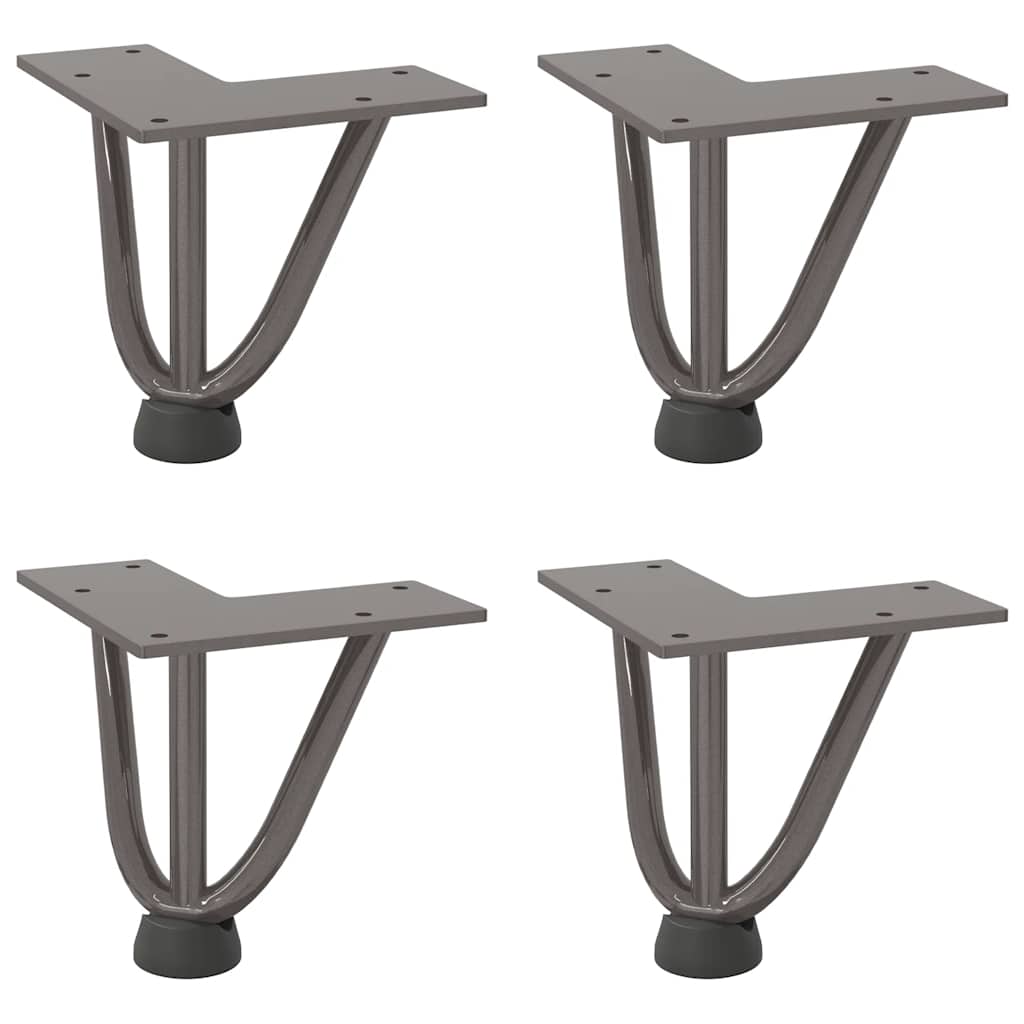 vidaXL Nogi do stolika kawowego z szpilkami 4 szt. Naturalna stal 10 cm Solidna stal