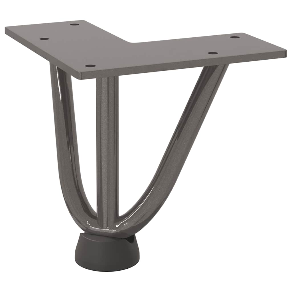 vidaXL Nogi do stolika kawowego z szpilkami 4 szt. Naturalna stal 10 cm Solidna stal