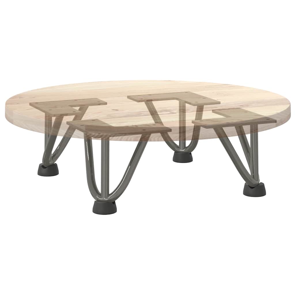 vidaXL Nogi do stolika kawowego z szpilkami 4 szt. Naturalna stal 10 cm Solidna stal