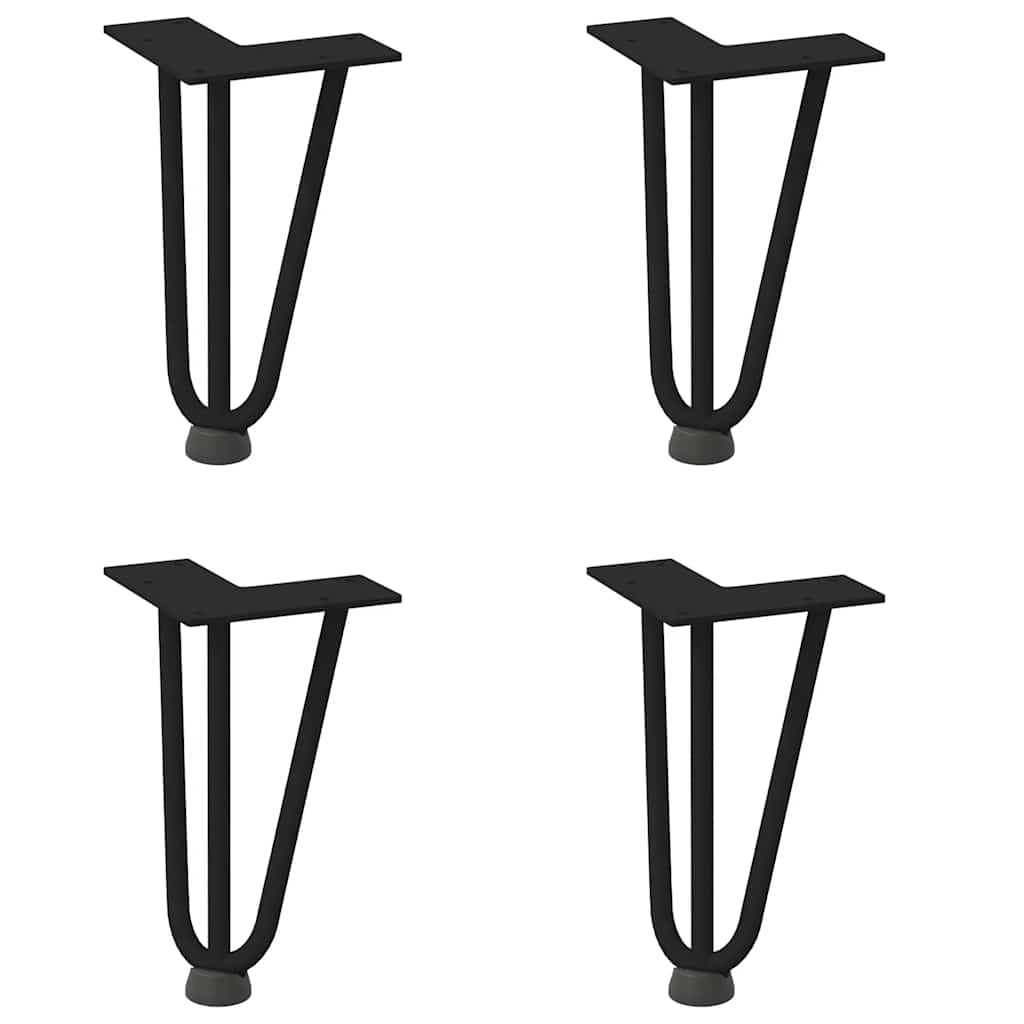 vidaXL Nogi do stolika kawowego w kształcie spinki do włosów 4 szt. Czarne 20 cm Stal lite