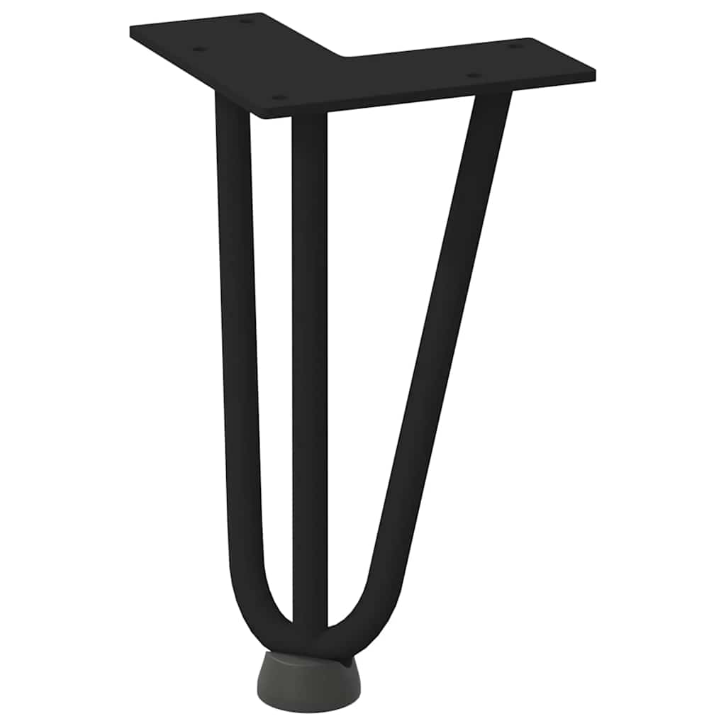 vidaXL Nogi do stolika kawowego w kształcie spinki do włosów 4 szt. Czarne 20 cm Stal lite