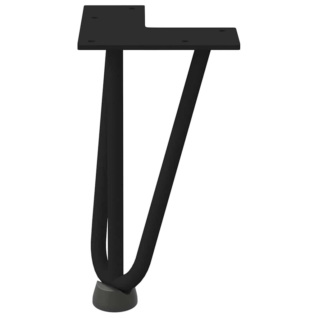 vidaXL Nogi do stolika kawowego w kształcie spinki do włosów 4 szt. Czarne 20 cm Stal lite