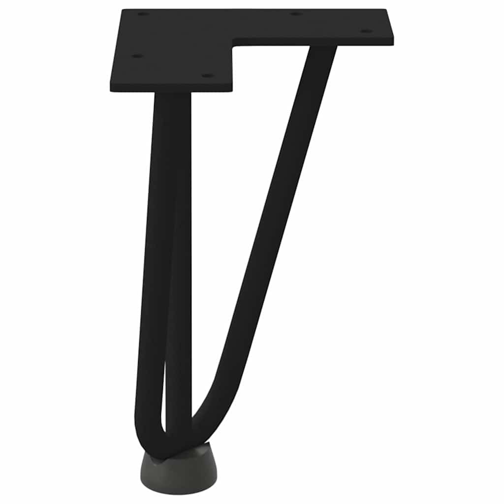vidaXL Nogi do stolika kawowego w kształcie spinki do włosów 4 szt. Czarne 20 cm Stal lite