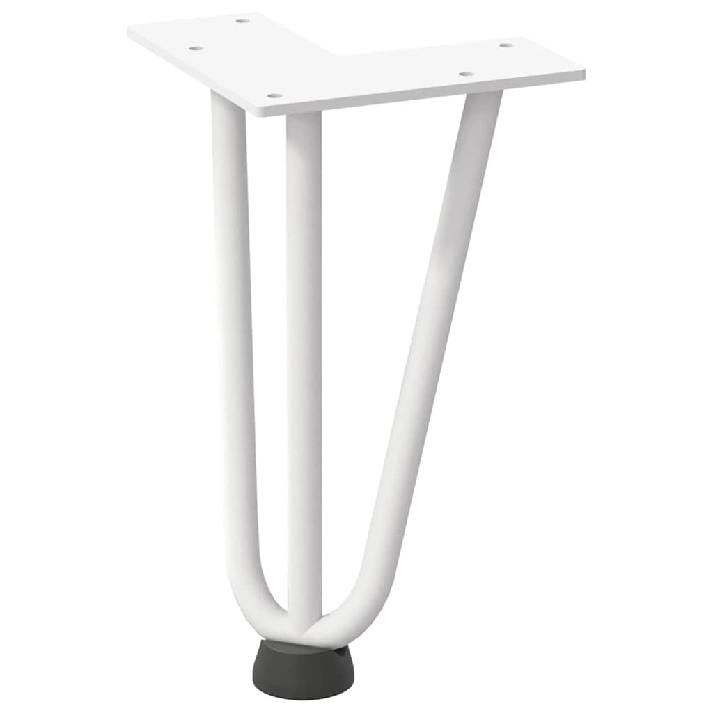 vidaXL Nogi do stolika kawowego w kształcie spinki do włosów 4 szt. Białe 20 cm Stal lite