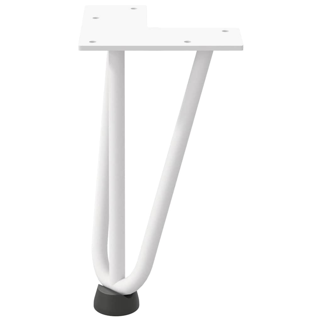 vidaXL Nogi do stolika kawowego w kształcie spinki do włosów 4 szt. Białe 20 cm Stal lite