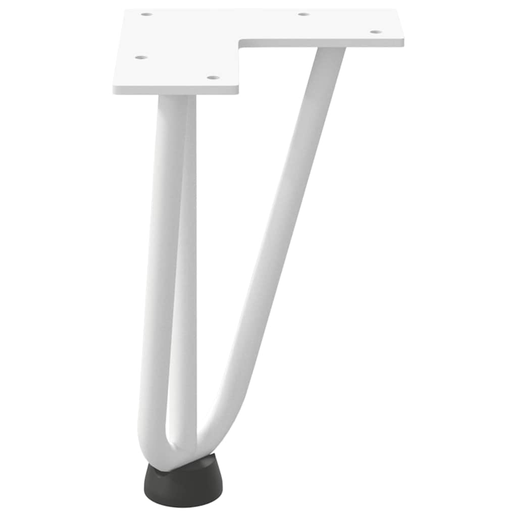 vidaXL Nogi do stolika kawowego w kształcie spinki do włosów 4 szt. Białe 20 cm Stal lite