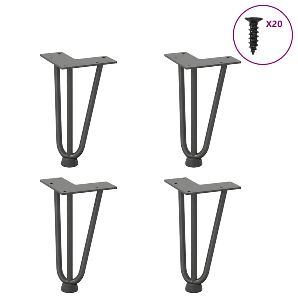 vidaXL Nogi do stolika kawowego 4 szt. Antracyt 20 cm Stal lite
