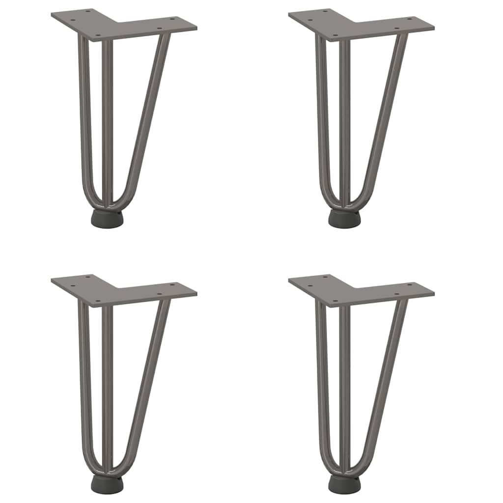 vidaXL Nogi do stolika kawowego z szpilkami 4 szt. Naturalna stal 20 cm Solidna stal