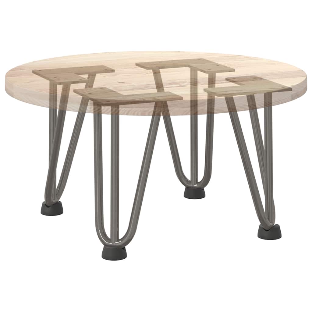vidaXL Nogi do stolika kawowego z szpilkami 4 szt. Naturalna stal 20 cm Solidna stal