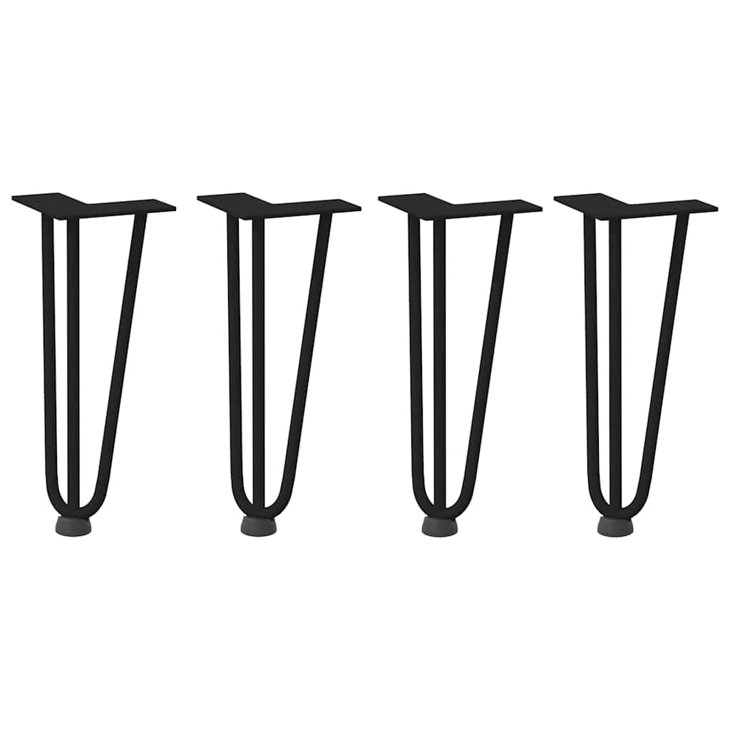 vidaXL Nogi do stolika kawowego w kształcie spinki do włosów 4 szt. Czarne 30 cm Stal lite