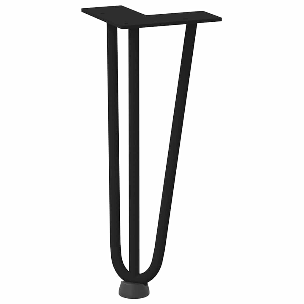 vidaXL Nogi do stolika kawowego w kształcie spinki do włosów 4 szt. Czarne 30 cm Stal lite