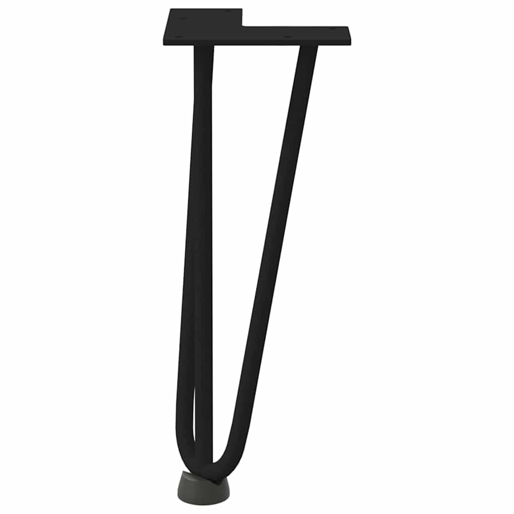 vidaXL Nogi do stolika kawowego w kształcie spinki do włosów 4 szt. Czarne 30 cm Stal lite