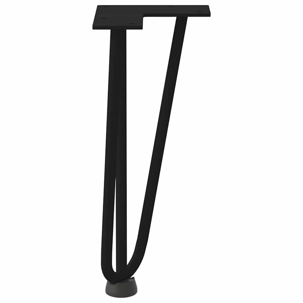 vidaXL Nogi do stolika kawowego w kształcie spinki do włosów 4 szt. Czarne 30 cm Stal lite