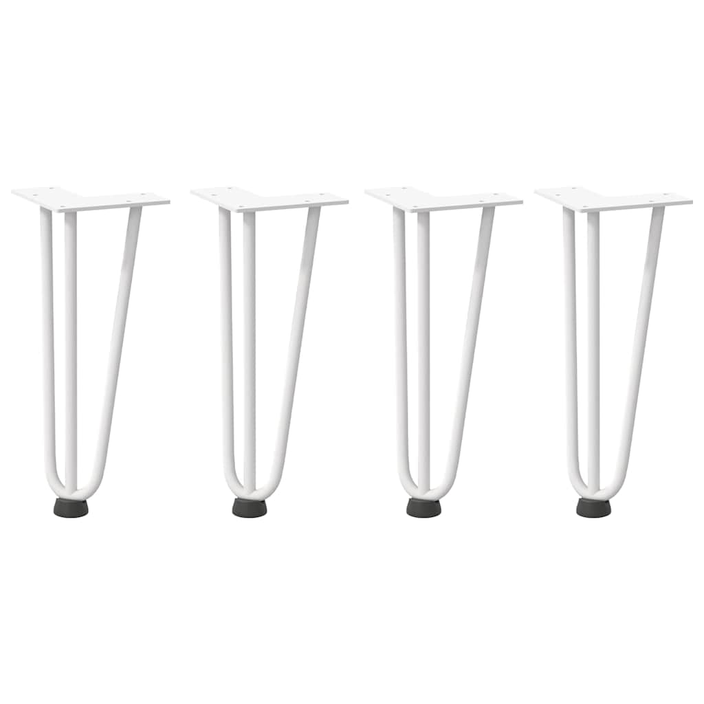 vidaXL Nogi do stolika kawowego w kształcie spinki do włosów 4 szt. Białe 30 cm Stal lite